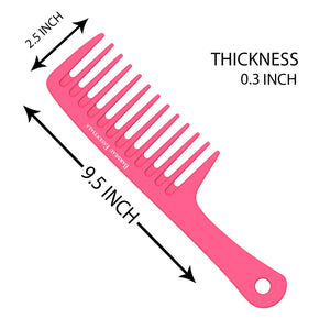 9.5" Detangling Comb | Pink | Carbon Fiber