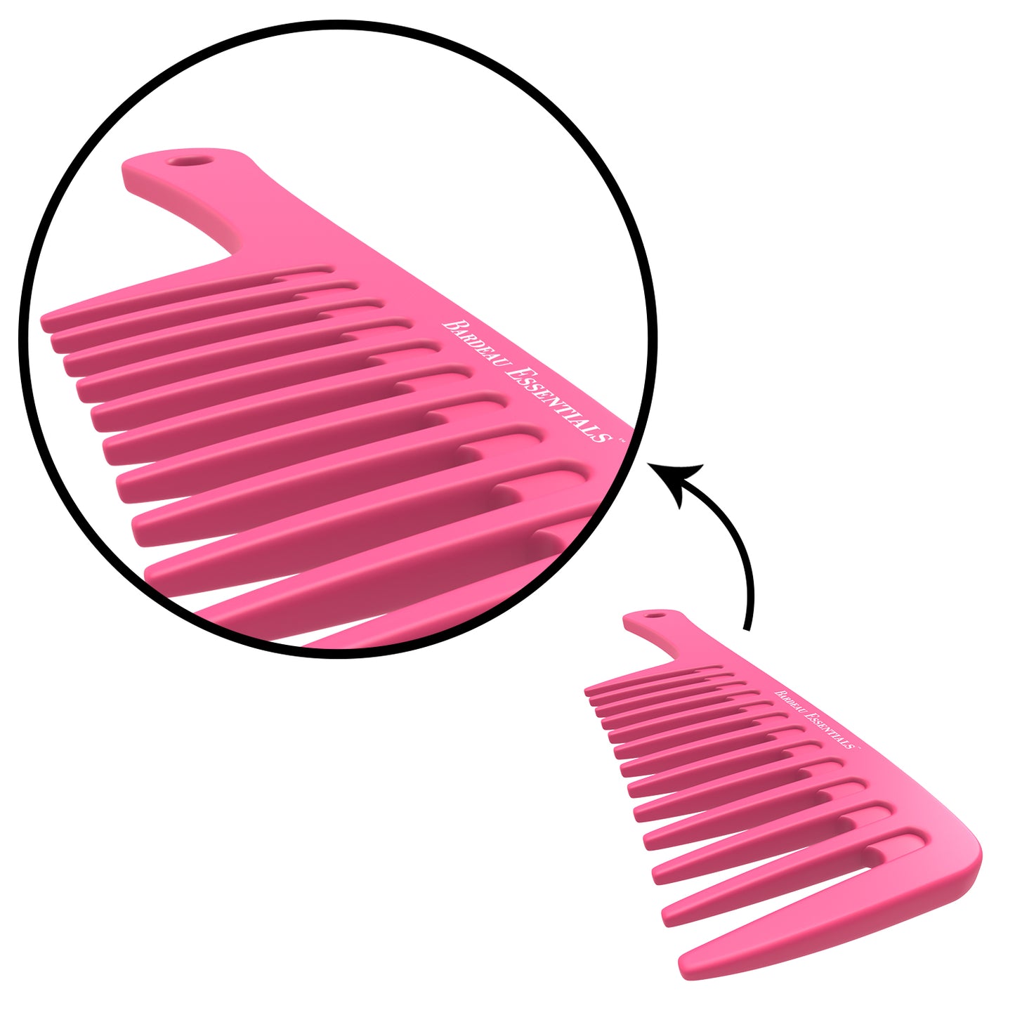 9.5" Detangling Comb | Pink | Carbon Fiber