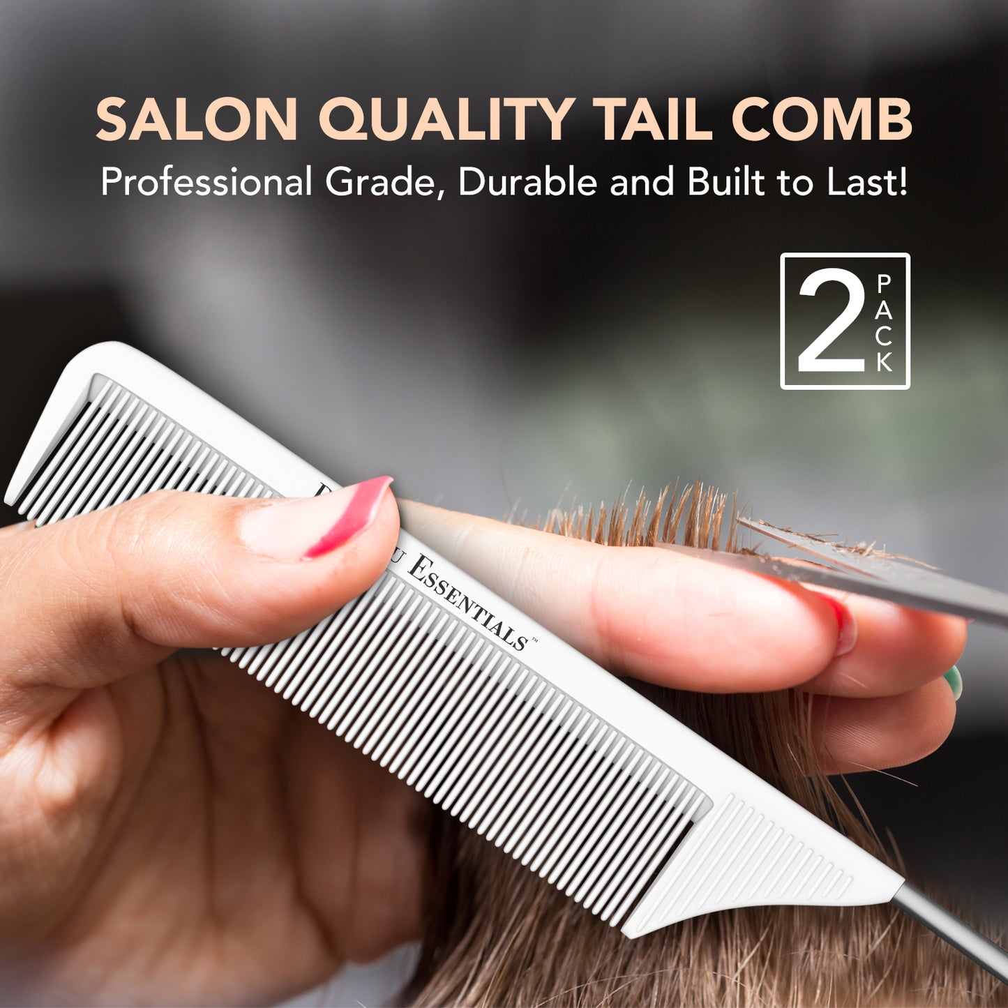 8.8" Metal Tail Comb | Black & White, 2-Pack