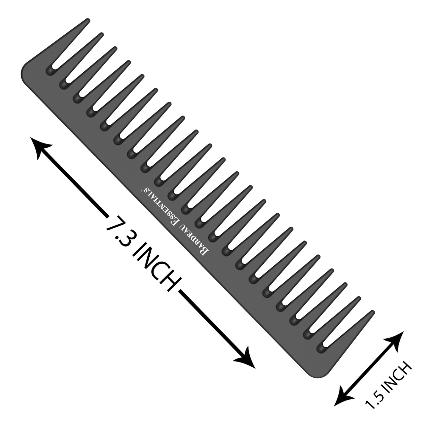 7" Detangling Comb | Black | Carbon Fiber