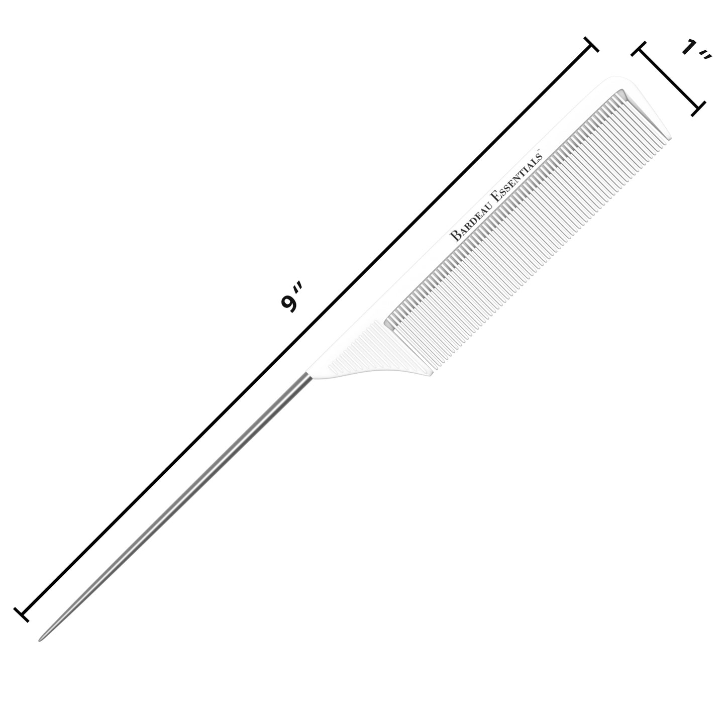 8.8" Metal Tail Comb | Black & White, 2-Pack