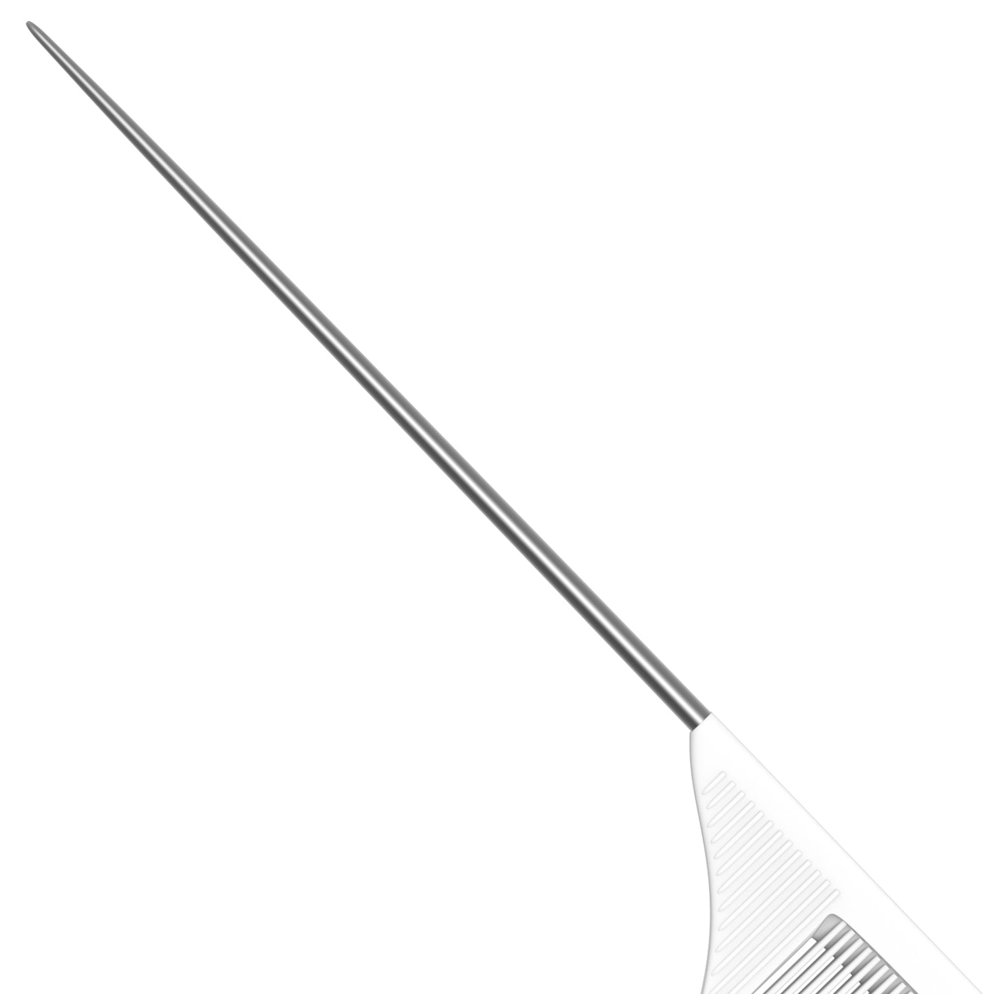 8.8" Metal Tail Comb | White, 2-Pack | Carbon Fiber