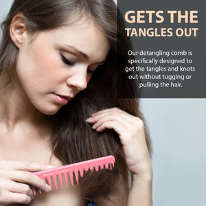 7" Detangling Comb | Pink | Carbon Fiber