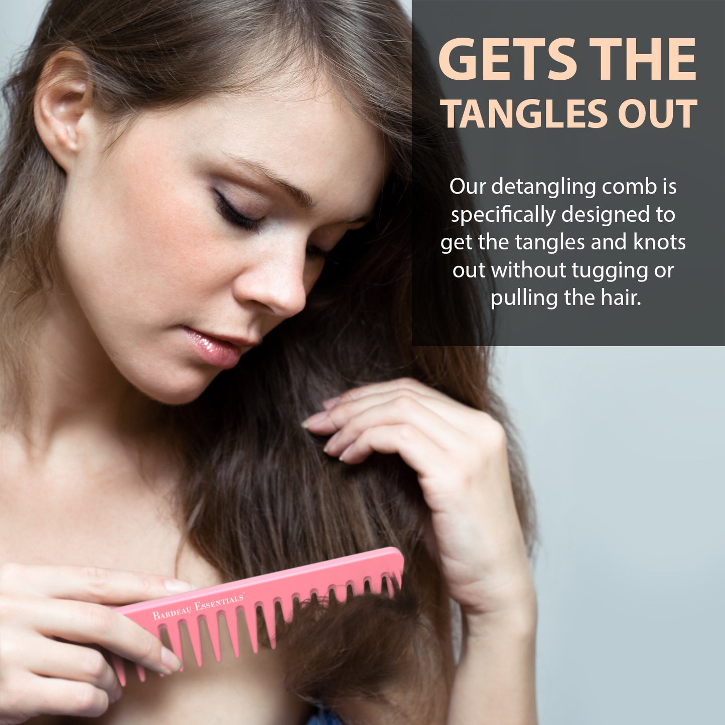 7" Detangling Comb | Pink | Carbon Fiber