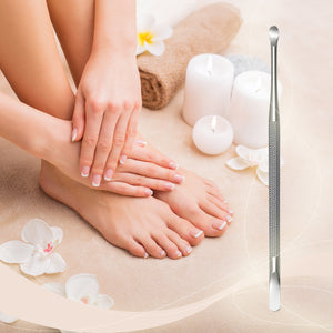 Dual Cuticle Pusher and Spoon Nail Cleaner Foot