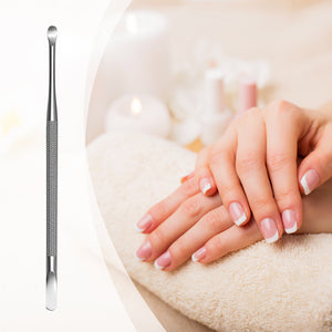 Dual Cuticle Pusher and Spoon Nail Cleaner Hand