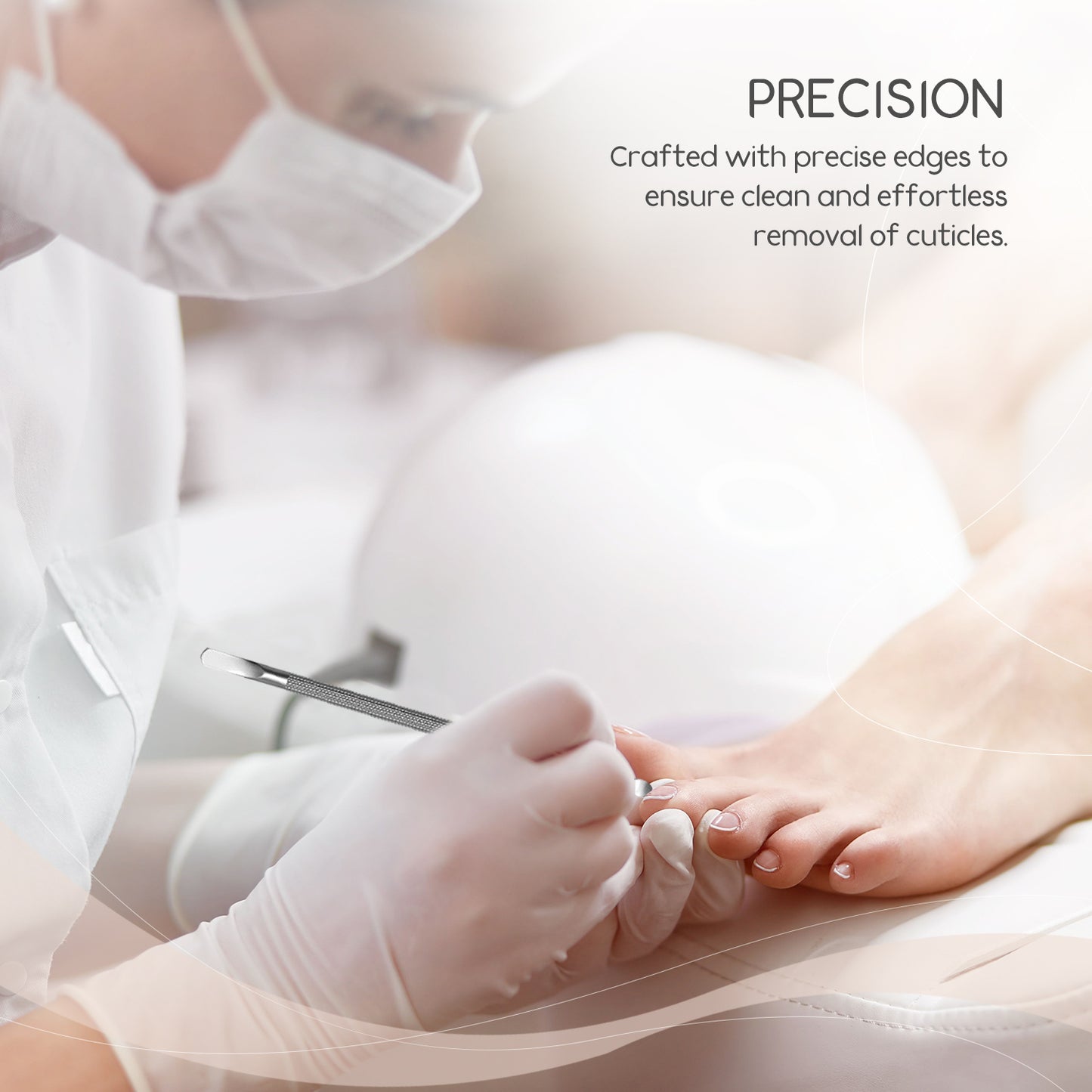 Precision Dual Cuticle Pusher and Spoon Nail Cleaner