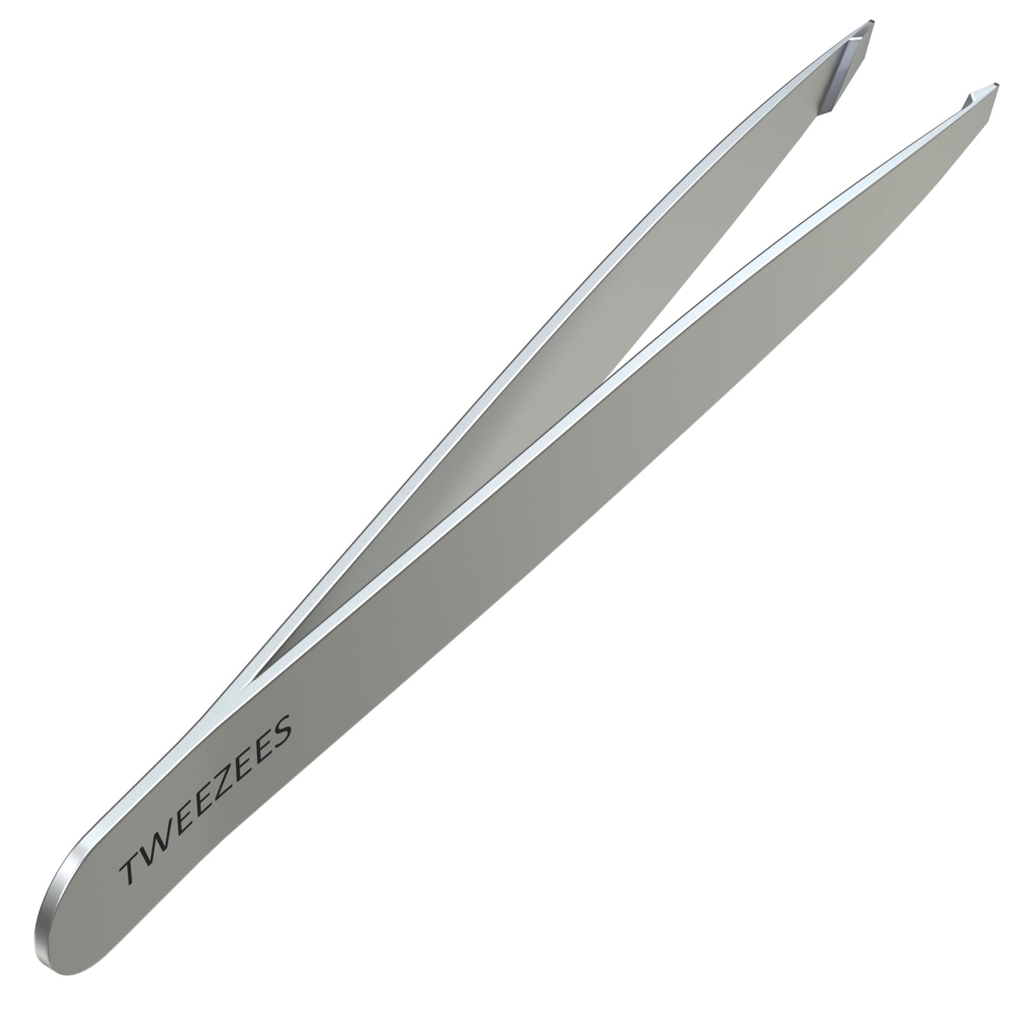Slant tip Tweezers Single Silver