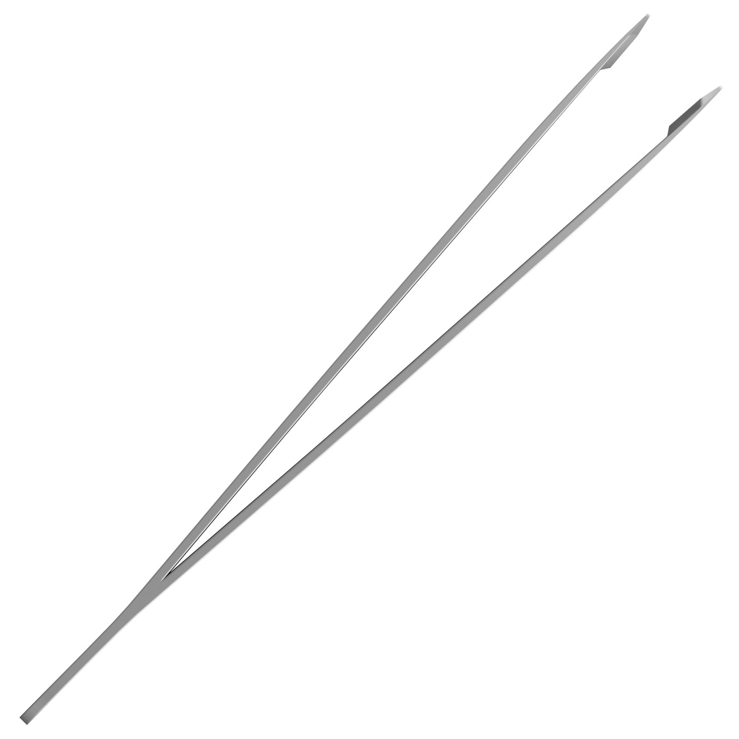 Slant tip Tweezers Single Silver side view