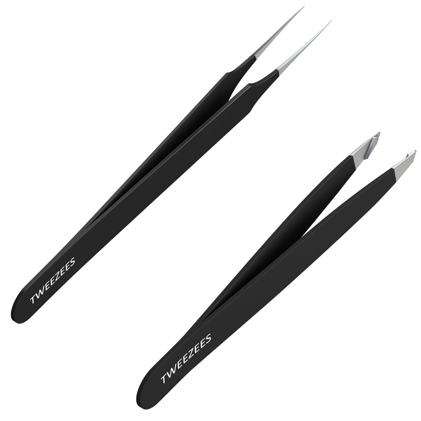 Splinter and Slant tip Tweezers Set Black