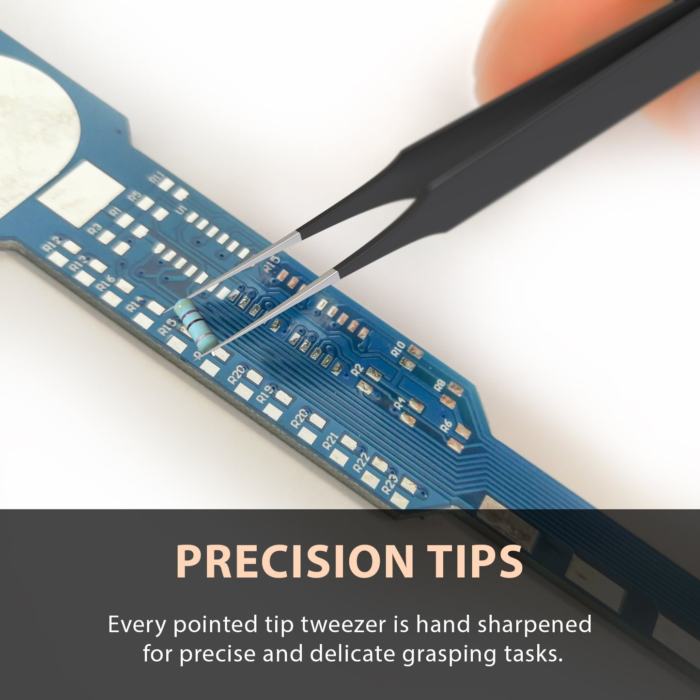 Splinter tip Tweezers Single Black Precision Tips