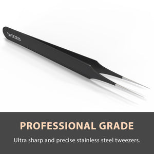 Splinter tip Tweezers Single Black Professional Grade