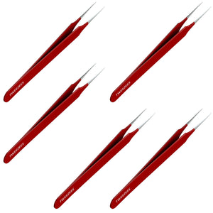 Splinter tip Tweezers Single Red Five pack