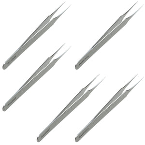 Splinter tip Tweezers Single Silver Five pack