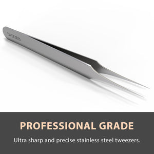 Splinter tip Tweezers Single Silver Professional Grade