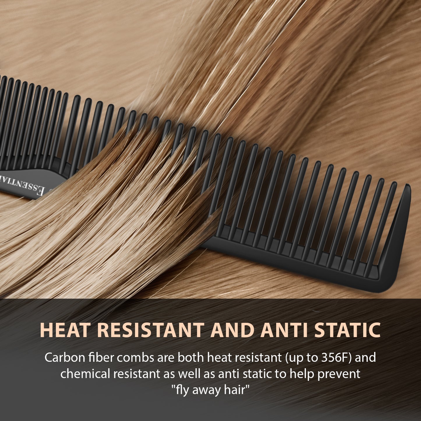 Salon Styling Comb Set | 5-Piece | Carbon Fiber