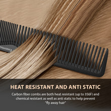 Styling Comb - Professional 8.75” Black Carbon Fiber Combs