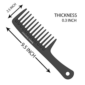 9.5" Detangling Comb | Black | Carbon Fiber