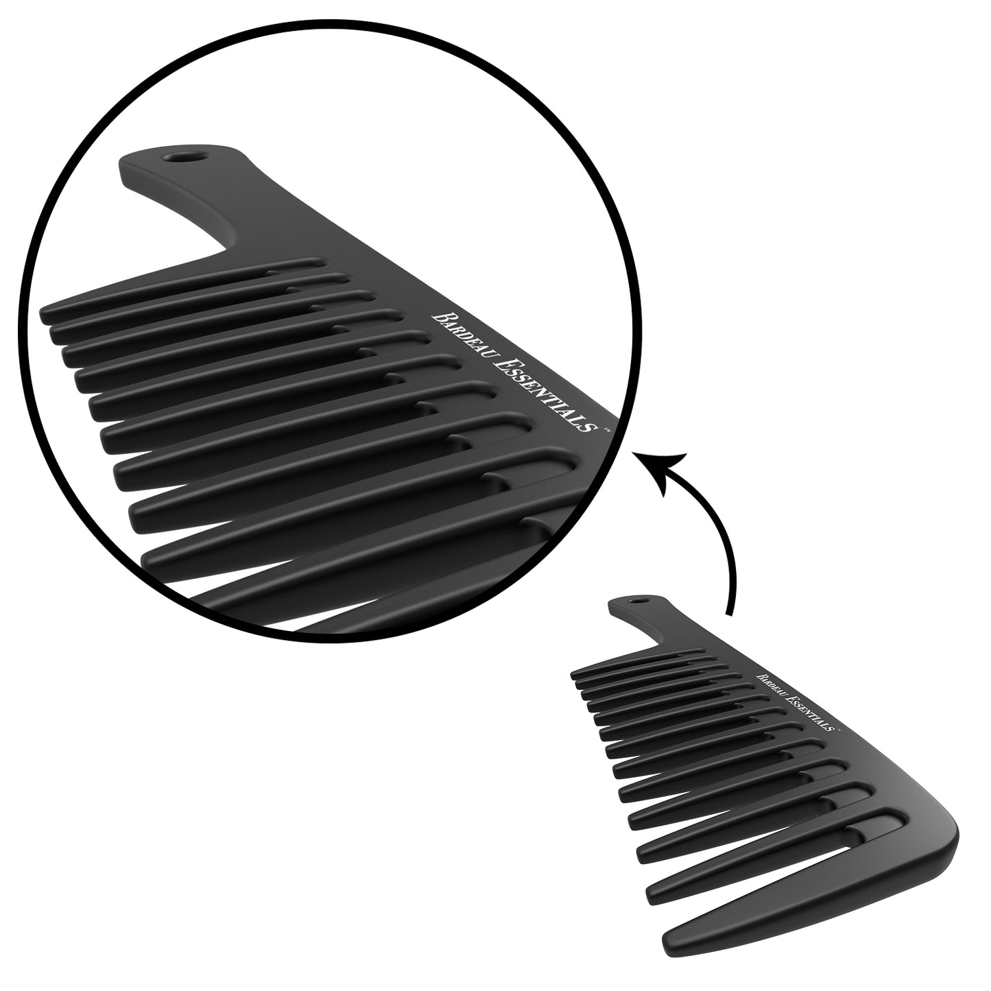 9.5" Detangling Comb | Black | Carbon Fiber