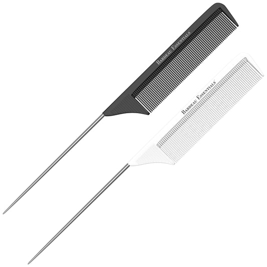 8.8" Metal Tail Comb | Black & White, 2-Pack