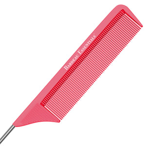 8.8" Metal Tail Comb | Pink, 2-Pack | Carbon Fiber