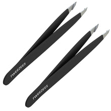 Slant Tip Tweezers - Black