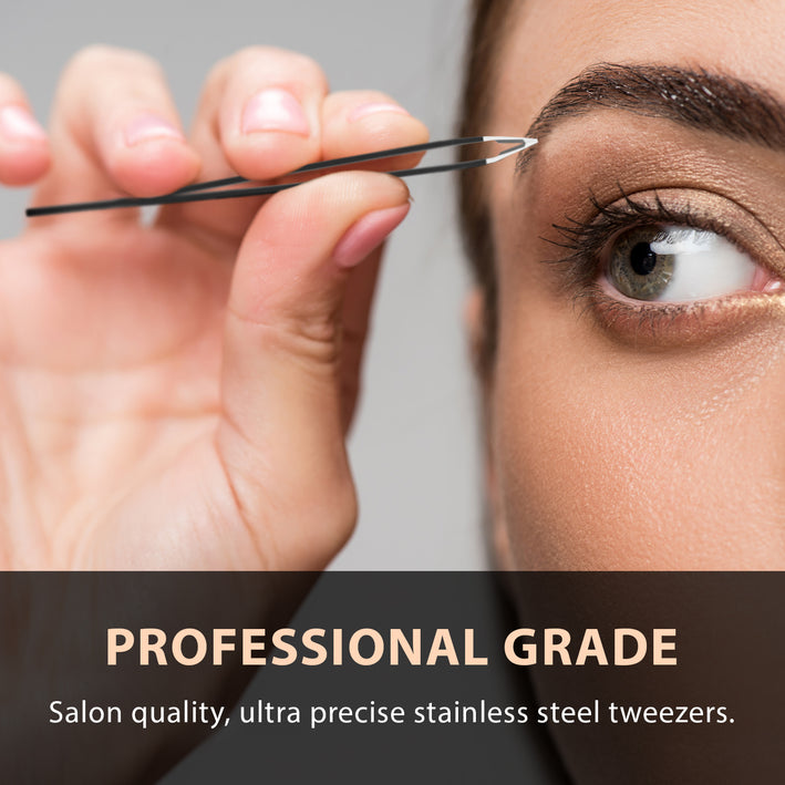 Slant tip Tweezers Single Black Salon Grade