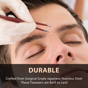 Slant tip Tweezers Single Red Durable