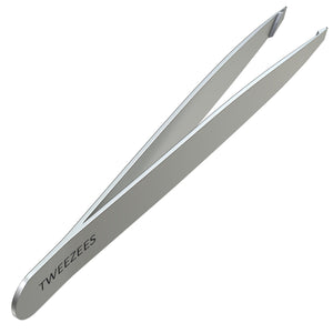 Slant tip Tweezers Single Silver