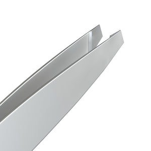Slant tip Tweezers Single Silver Close Up