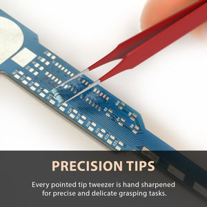 Splinter tip Tweezers Single Red Precision Tips