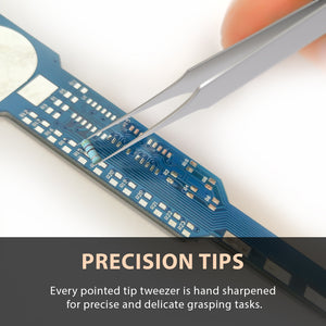 Splinter tip Tweezers Single Silver Precision Tips